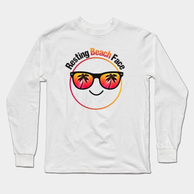 Resting Beach Face Long Sleeve T-Shirt by Sunny Saturated